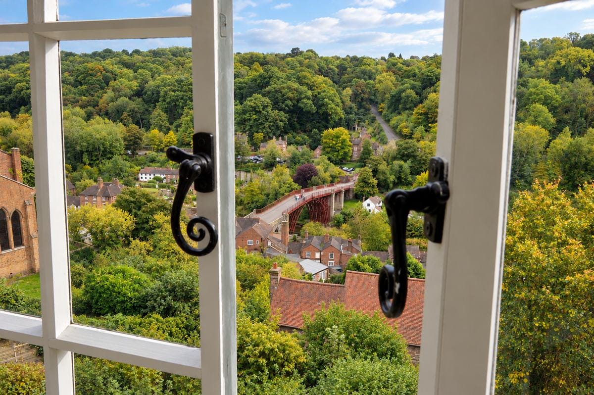 Captain Webb’s open-window view of the Iron Bridge